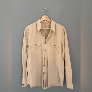 J. Crew Men's Tan Lightweight Shirt Jacket |Y2K | Size Large